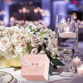 50 Pcs Pink Wedding Box Box Party Box Box Decoration Favors Packaging Box