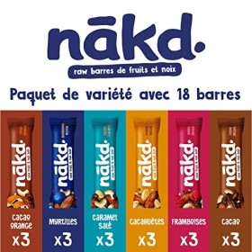 Nākd. Paquet Assortiment | Raw Barres De Fruits Et Noix | 100% Dingrédients Naturels | Sans Sucre Ajoutés | Vegan | 18 X 35g