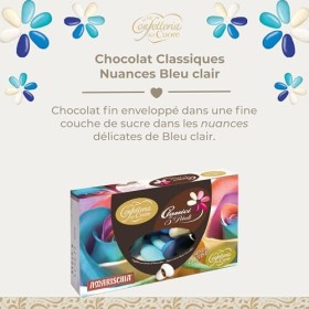 La Confetteria del Cuore, Classiques au Chocolat Fumés Céleste, Dragées en Chocolat Fondant, Idéales pour les Fêtes, Mariages