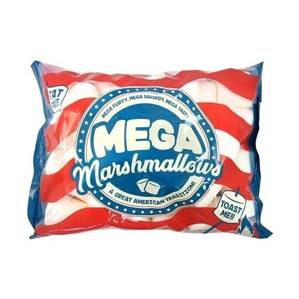 Mega Marshmallow Lot de deux – Extra savoureux, extra moelleux, extra large sans gras Smores à rôtir Mega Marshmallow – Style