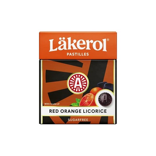 Cloetta Lakerol Red Orange Licorice pastilles 10 Des boites of 25g