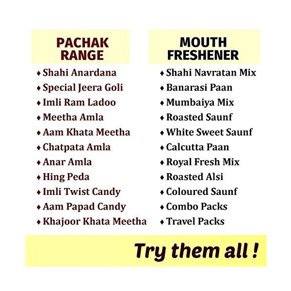 Panjon Swad Mouth Freshener Ram Ladoo, Khatta Meetha Aam, Roasted Saunf & Royal Fresh Mix Combo of 4 , 385 gm