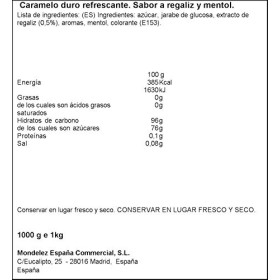 Cadburry - Caramelos respiral regaliz mentol bolsa 1 kg 300 unid aprox 