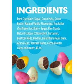 Doisy & Dam Good Eggs Lot de 7 sachets de chocolat noir de Pâques de 75 g | Œufs de chocolat noir végétalien avec revêtement 