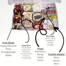 Turkish Delight Lokum Mix Coffret cadeau 16 saveurs différentes Bonbons Orientaux Guimauve Boîte cadeau Gourmet Bonbons Léger