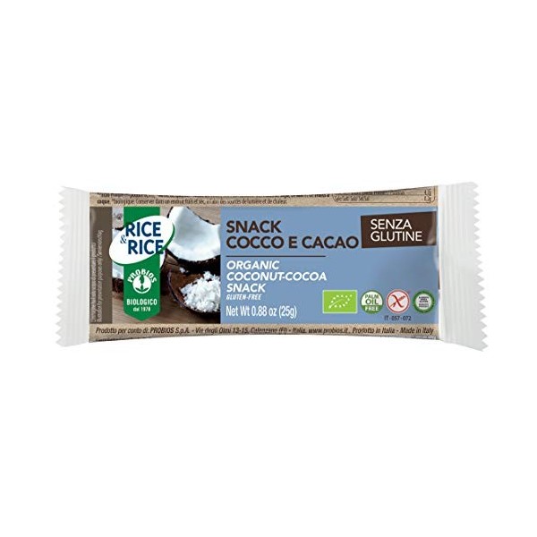 Probios Snack de riz avec coco et cacao biologique - emballage 24x25g