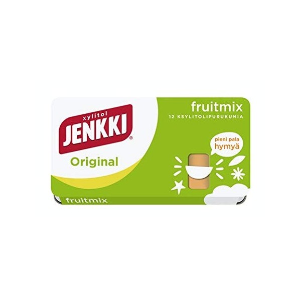 Cloetta Jenkki Xylitol Original Fruitmix Chewing-gum 8 Des boites of 18g