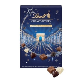 Lindt - Calendrier de lAvent CHAMPS-ÉLYSÉES - Assortiment de Chocolats au Lait, Noirs et Blancs - Idéal pour Noël, 250g