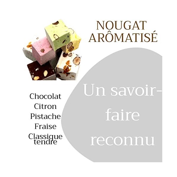 Panier de Nougat tendre - Coffret Gourmand sucré Cadeau original à offrir - Idée plaisir Fabrication Française - Parfum natur
