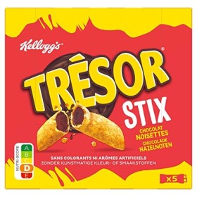Kelloggs Trésor Barres Céréales Stix Chocolat Noisettes, 5 x 20.5g