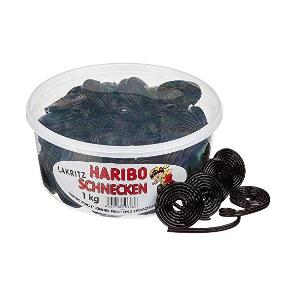 Haribo - Bonbons Rotella saveur réglisse - dans une boîte - 1 kg