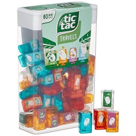 tic tac Travels Mini boîtes Lilliput, 300 grammes, 60 mini boîtes de dragées à la menthe poivrée