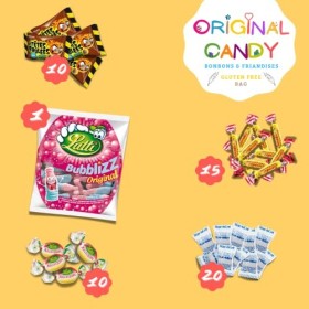 Assortiment Bonbons Sans Gluten - 104 Confiseries de Marque dans un Sachet Unique de Qualité pour Régime sans Gluten- 10 Type