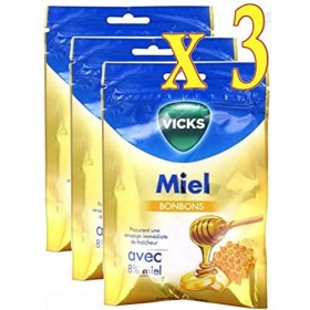 Bonbons au Miel 72 g Vicks - Lot de 3 Paquets de 72g 3 