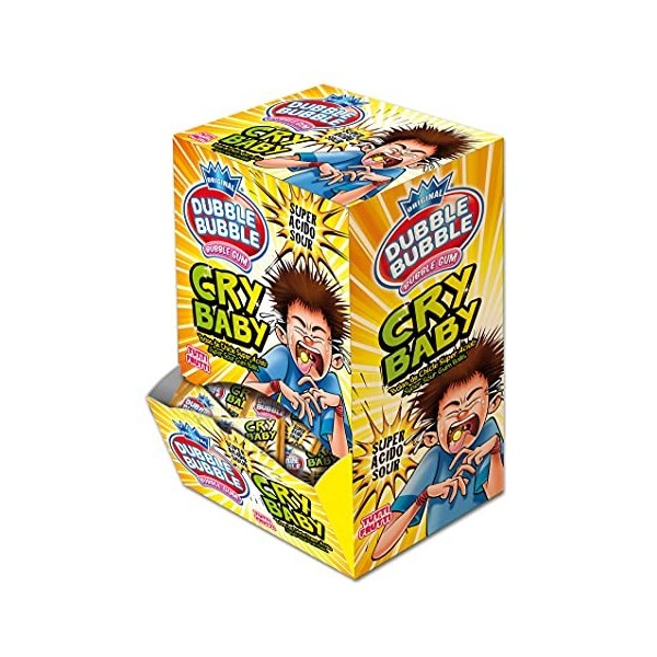 DUBBLE BUBBLE CRY BABY, gomme à mâcher super acide, 200 unités par boîte
