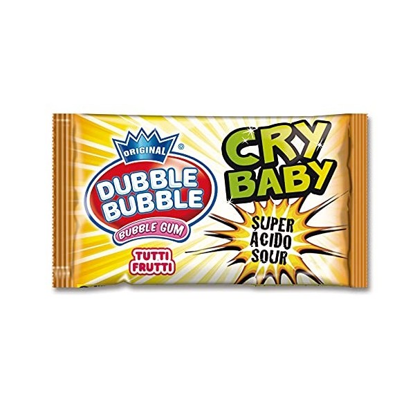 DUBBLE BUBBLE CRY BABY, gomme à mâcher super acide, 200 unités par boîte