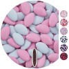 EinsSein 1kg Dragées chocolat mariage Mix blanc-bleu clair-bleu marine dragees baptême fille garcon communion aux amandes fet