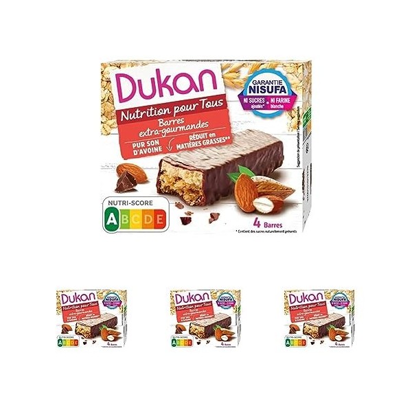 Dukan Barres de Son dAvoine Extra-Gourmand Chocolat noir 120 g