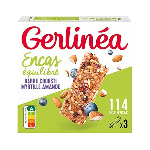 Gerlinéa - Croüsti Abricots Noisettes Graines de Courge - Barre de Céréales pour un Encas Équilibré - 218096