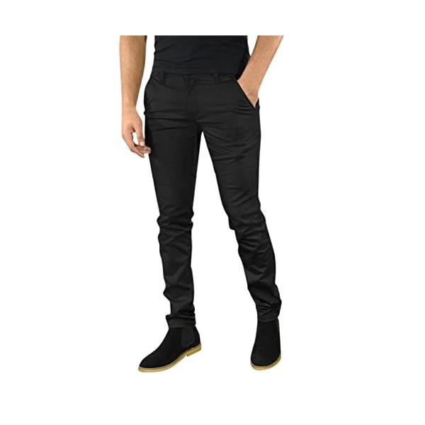 Pantalon extensible pour homme - Coupe droite - Coupe ample - Pantalon décontracté et léger, bordeaux, 36-41
