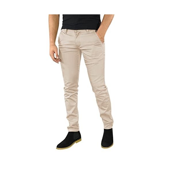 Pantalon extensible pour homme - Coupe droite - Coupe ample - Pantalon décontracté et léger, bordeaux, 36-41