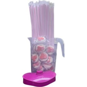 Kit de 80 cannes SIDRAL ROSE DE FRAISE - 18 DOUBLE COEUR MARSHMALLOW 18 gr - Parfait pour offrir avec douceur en toutes occas