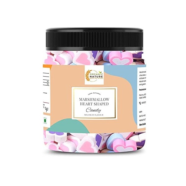 Green Velly Organic Nature Marshmallows 100% Vegan - Assorted Fruit Flavours [ Jar Pack] 25 Piece 