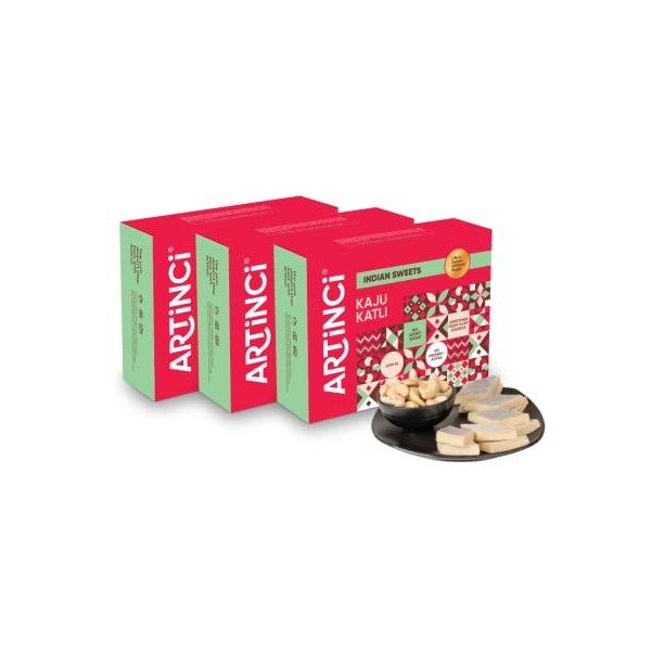 Artinci Sugar Free Kaju Katli | Low Carb | Low GI | No Added Sugar | Made with Pure Kaju 200gm Pack of 1 