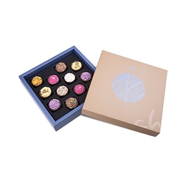 Square maxi - Assortiment cupcakes en chocolat - Idée Cadeau - offrir du chocolat - Saint Valentin - Pâques - Noel - Annivers