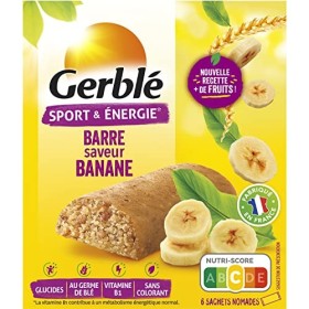 Gerblé - Barres Énergétiques Banane - Au Germe de Blé - Sport et Énergie - Source de Glucides et Vitamines B1- Sans Colorant 