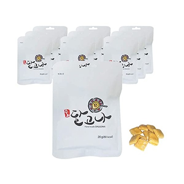 Dalgona Lot de 10 bonbons coréens Oldschool 20 g