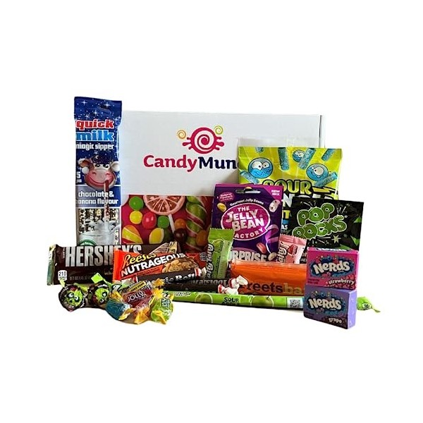 Nourriture box américaine, sucrée à déguster contient 15 assortiments, bonbons Strawberry 100% USA, idéal pour offrir à hallo