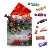 Boite carrée décor Noël garnie de 60 mini-chocolats Célébrations, Kinder, Milka, Daim