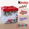 Boite carrée décor Noël garnie de 60 mini-chocolats Célébrations, Kinder, Milka, Daim
