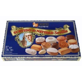 Assortiment de Mantecados et Polvorones artisanaux E.Moreno. En boite de 1.4Kg