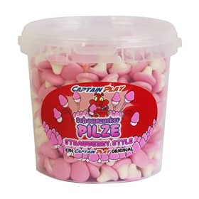 CAPTAIN PLAY - Champignons Gélifiés Superior - Bonbons Aromatisés à la Fraise - Arrangement de 220 Bonbons - 500g