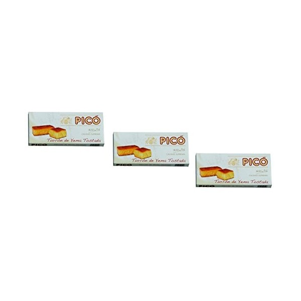 Picó - Le pack comprend 3 Turron de Yema Tostada, Nougat mou aux Jaunes doeufs grillés - Qualité Supérieure - 200gr Sans Gl