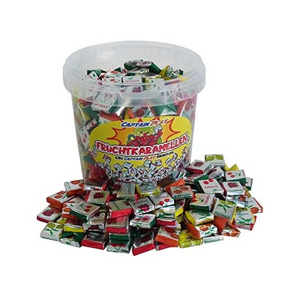 CAPTAIN PLAY Bonbons Pâte à Mâcher, 900g Party Bucket, Saveur de Fruits, Bonbons emballés individuellement