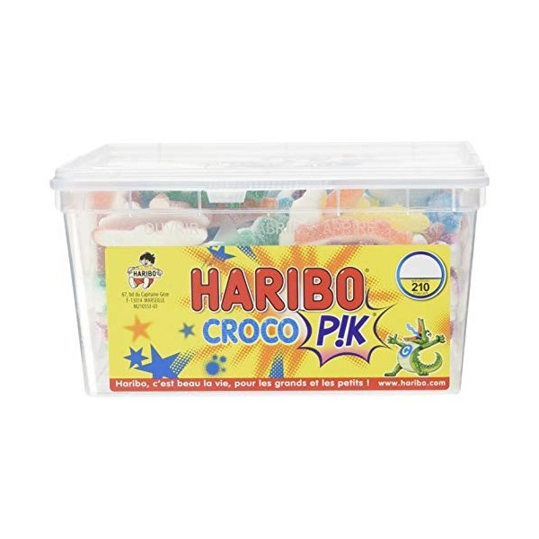 Haribo Bonbon Gélifié Acidifié Croco Pik x 210 Pièces 1,155 kg - Lot de 2