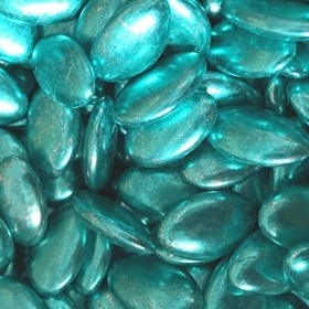 Sachet 500g de dragées CHOCOLAT 50%- OR BLEU électrique brillant