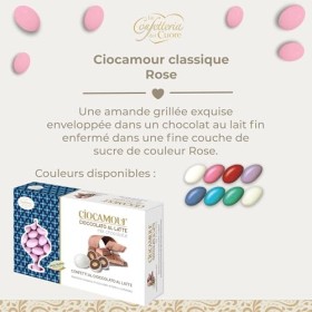La Confetteria del Cuore, Ciocamour Classique Rose, Dragées en Chocolat au Lait, Idéales pour les Fêtes, Mariages et Baptêmes