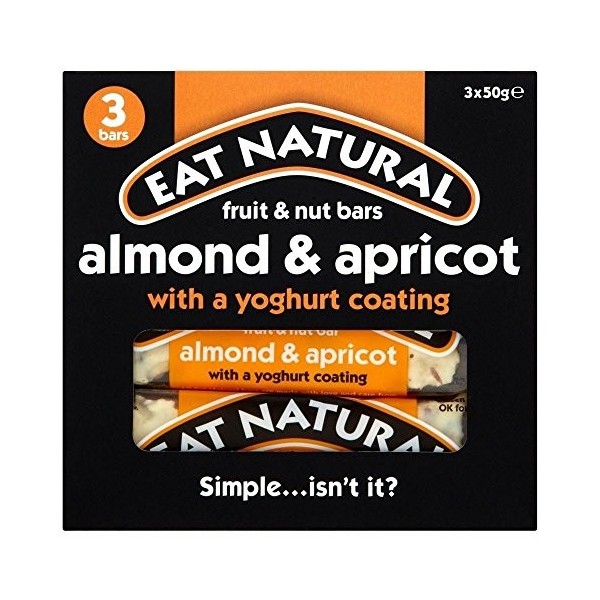Eat Natural yaourt revêtus Bars & amandes dabricot 3x50g - Paquet de 2