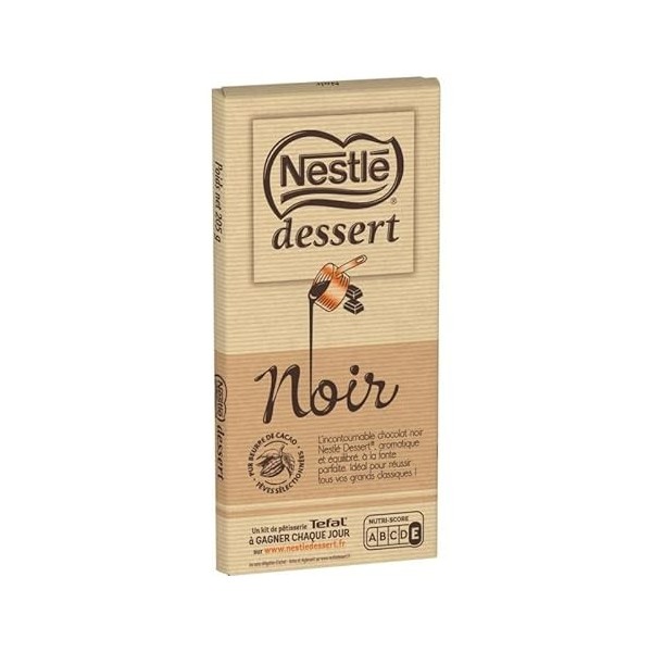 NESTLÉ - Dessert Tablette Chocolat Noir 205G - Lot De 4 - Vendu Par Lot