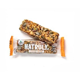 NATRULY Barres aux Fruits Secs et Mièle Crunchy, 100% Naturel, Sans Sucre, Sans Gluten, Sans Céréales -12x40gr
