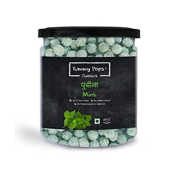 Herbs & Us | Tummy Pops| Handmade Mukhwas | Pudina Goli/Pachak Vati/Mint Candy 300 gm Jar | Mouth Fresheners After Meal