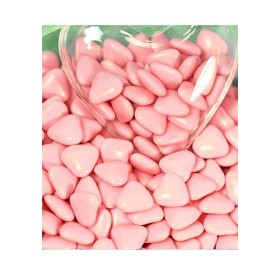 Dragées petit coeur chocolat rose 1 kg