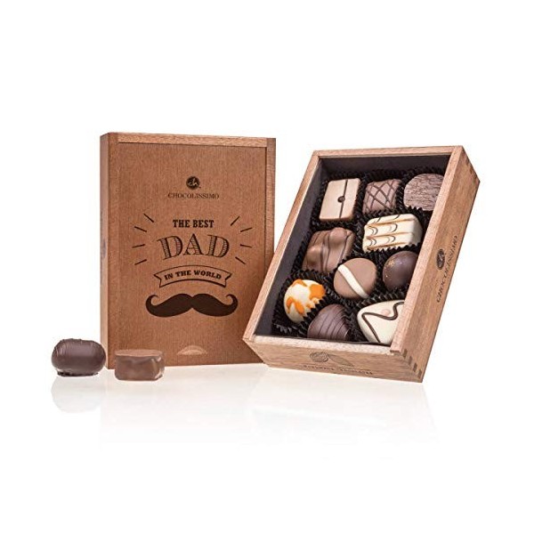 Elegance pour Papa - Chocolats | 10 Chocolats | Boite cadeau pour Papa | Assortiment chocolat à offrir à son père | Premium |