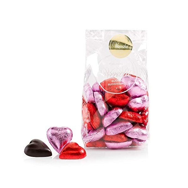 Venchi - Cœurs en chocolat Valentines assortis en sachet de 300 g - Sans gluten