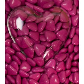 Dragées petit coeur chocolat fuchsia 1 kg