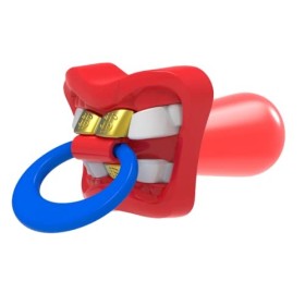 WOM Bpop Mix | Sucettes Saveur Fraise avec Forme Bouche Drôle | Tour 24 Sucettes Bonbons | 4 Modèles de Bouche | Sucettes à B